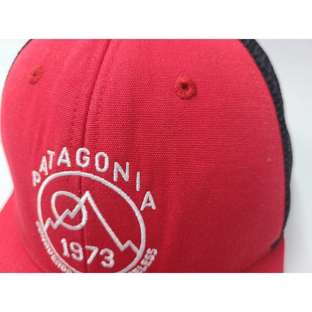 Patagonia Conquerors of the Useless Mesh Trucker‎ Snapback Hat Cap Men Red Black